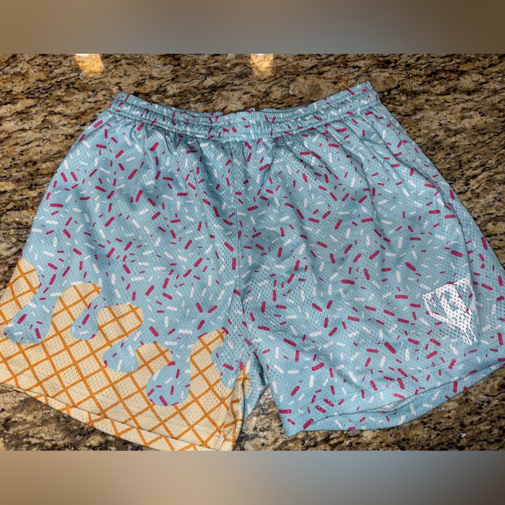 Baseball 101 ⚾️ Blue and Pink Athletic Shorts Ice Cream Design